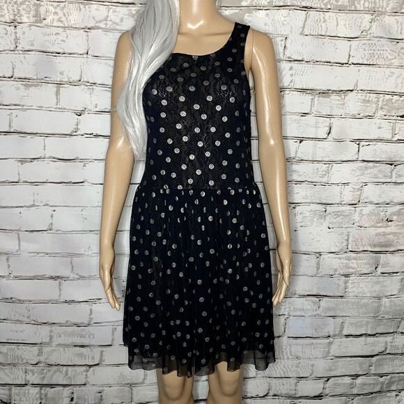 Free People Lace/Sheer Upper Polka Dot Tulle Dress Size Medium - Picture 2 of 7